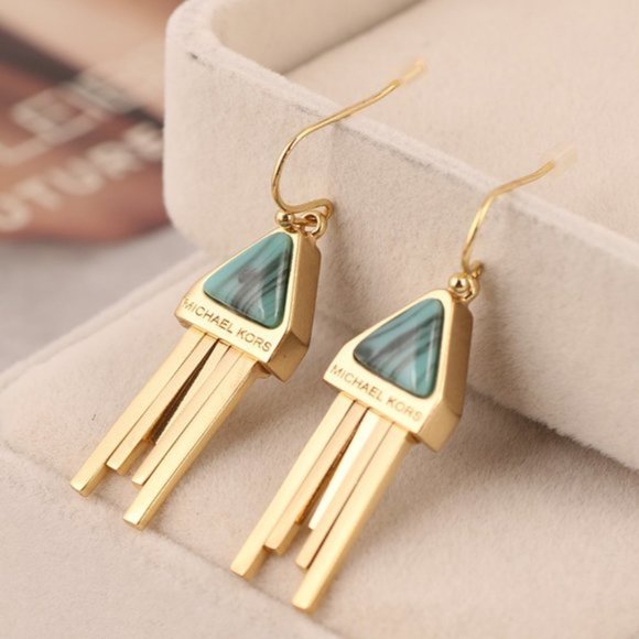 Michael Kors Triangle Tassel Gold-plated Earrings - Picture 1 of 9